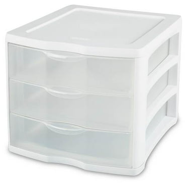 Sterilite 17918004 3-Drawer Clearview Organizer with White Frame